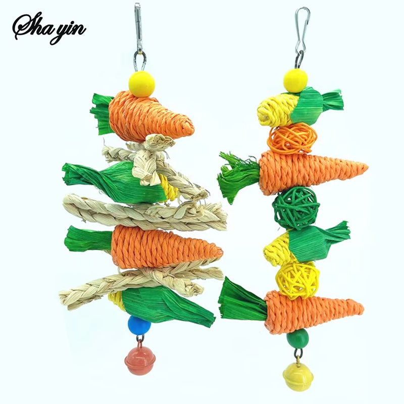 Juguete para loros, perca colgante, juguete para morder, para periquitos, guacamayos, cacatúas.