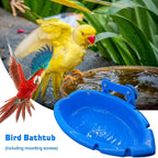 Bañera multifuncional para pájaros y comederos.