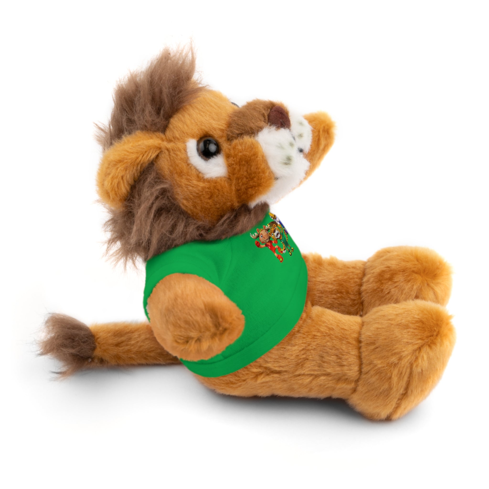 Adorable animal de peluche con camiseta personalizada, regalo tierno para niños.