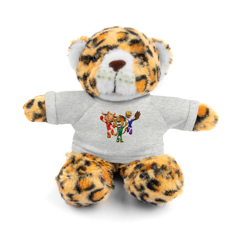 Adorable animal de peluche con camiseta personalizada, regalo tierno para niños.