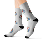 Calcetines de sublimación coloridos, Regalo divertido para amantes del deporte.