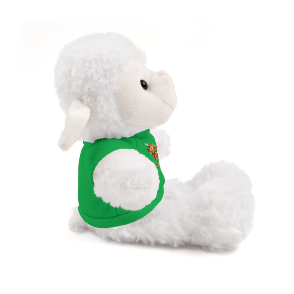 Adorable animal de peluche con camiseta personalizada, regalo tierno para niños.