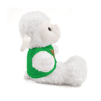 Adorable animal de peluche con camiseta personalizada, regalo tierno para niños.