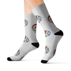 Calcetines de sublimación coloridos, Regalo divertido para amantes del deporte.