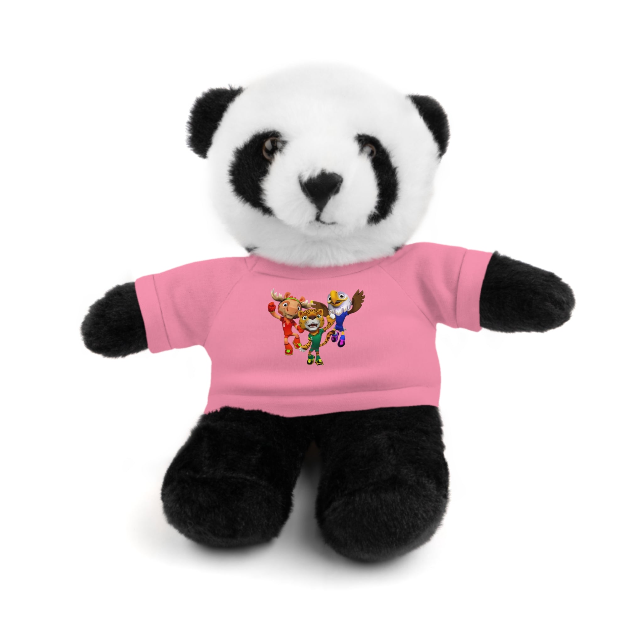 Adorable animal de peluche con camiseta personalizada, regalo tierno para niños.