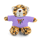 Adorable animal de peluche con camiseta personalizada, regalo tierno para niños.