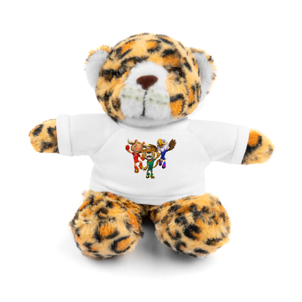 Adorable animal de peluche con camiseta personalizada, regalo tierno para niños.
