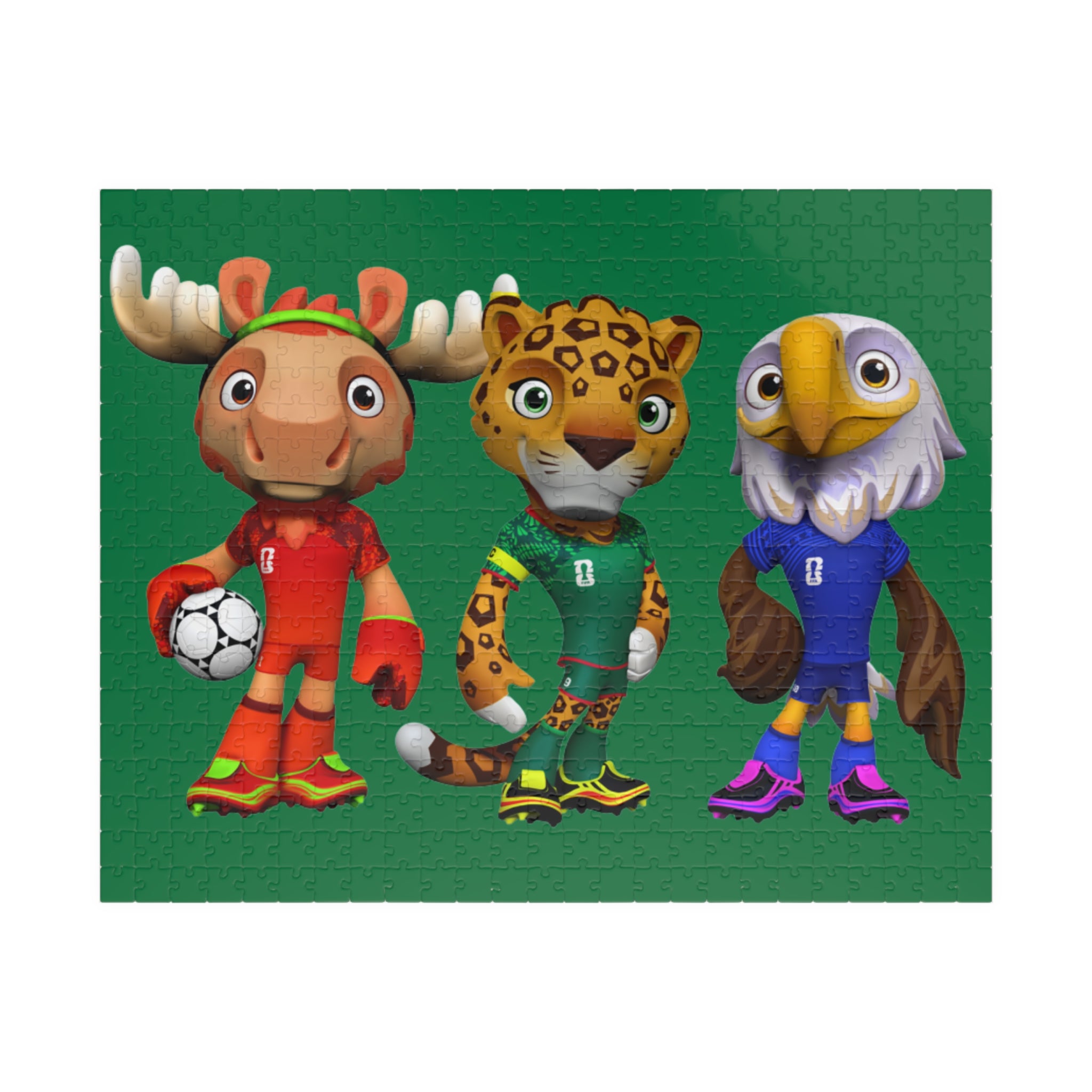 Rompecabezas de animales deportivos para niños, divertido juego familiar.