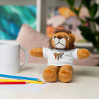 Adorable animal de peluche con camiseta personalizada, regalo tierno para niños.