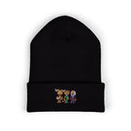 Gorro con las mascotas del Futbol. Gorro con vuelta bordado.