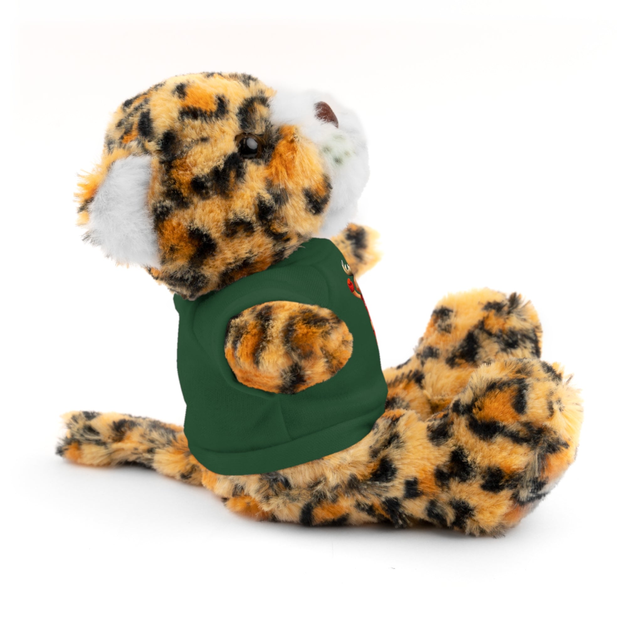 Adorable animal de peluche con camiseta personalizada, regalo tierno para niños.