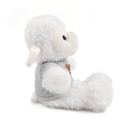 Adorable animal de peluche con camiseta personalizada, regalo tierno para niños.