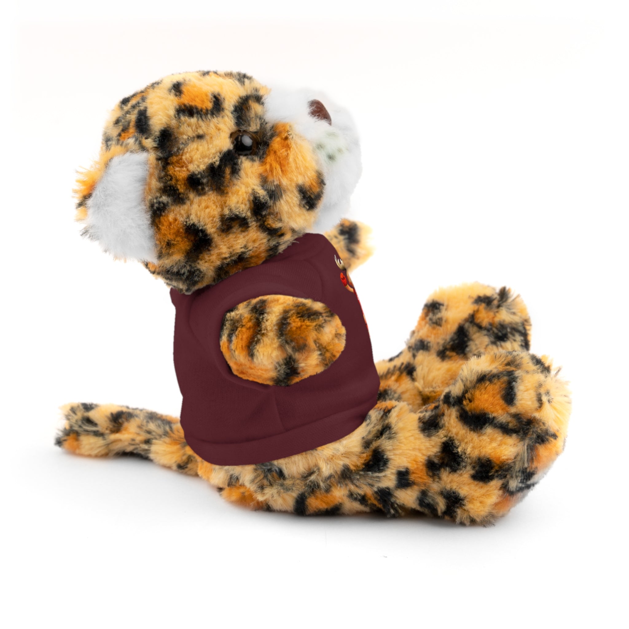 Adorable animal de peluche con camiseta personalizada, regalo tierno para niños.
