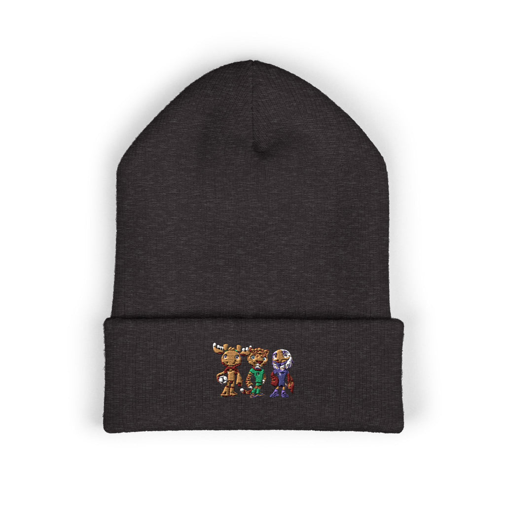Gorro con las mascotas del Futbol. Gorro con vuelta bordado.
