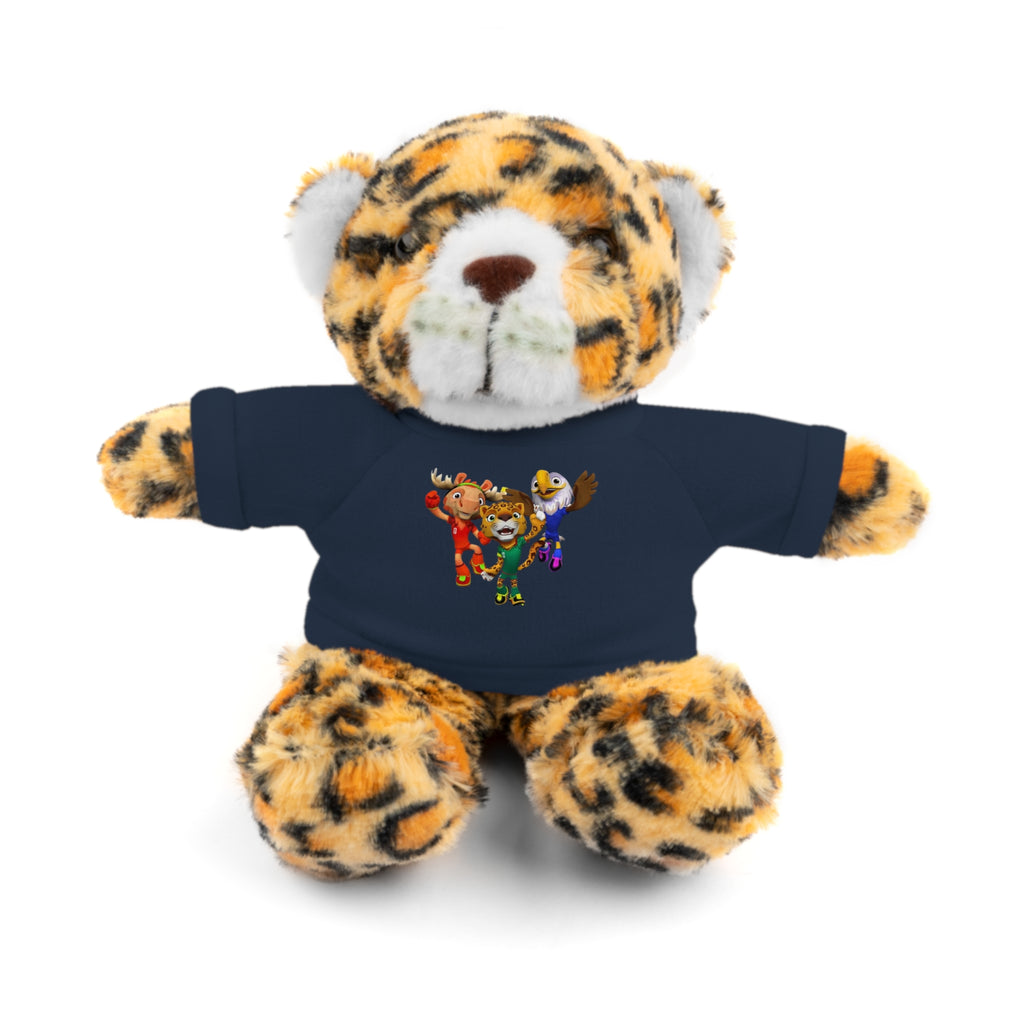 Adorable animal de peluche con camiseta personalizada, regalo tierno para niños.