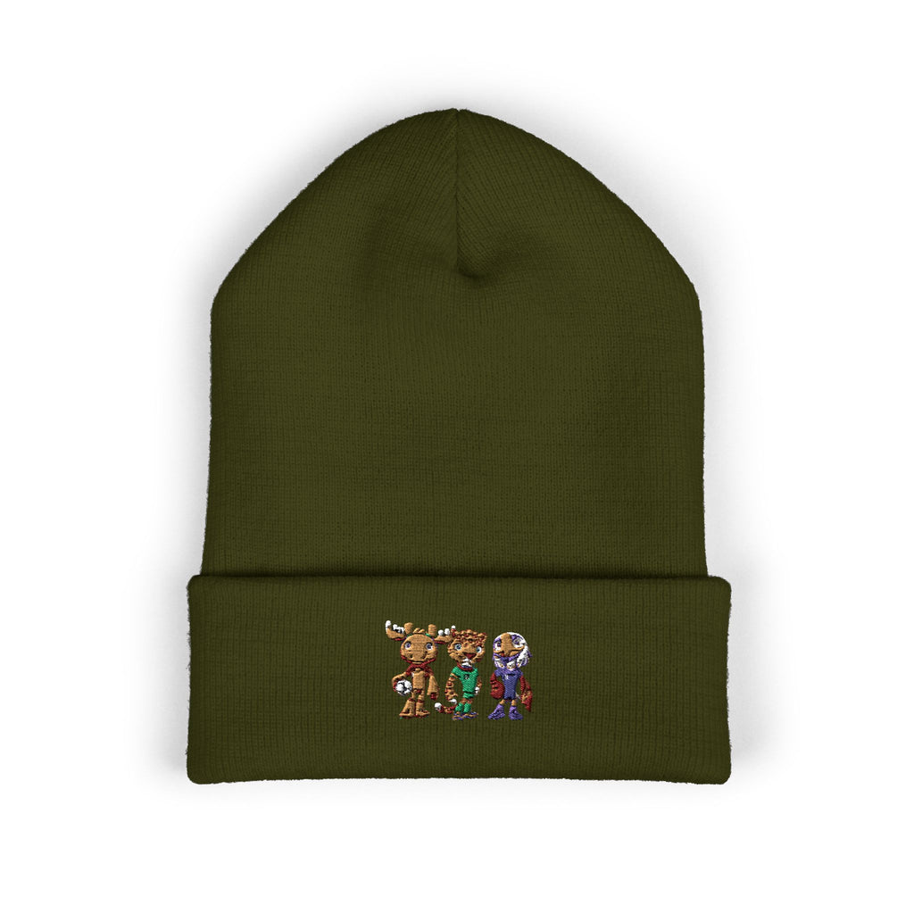 Gorro con las mascotas del Futbol. Gorro con vuelta bordado.