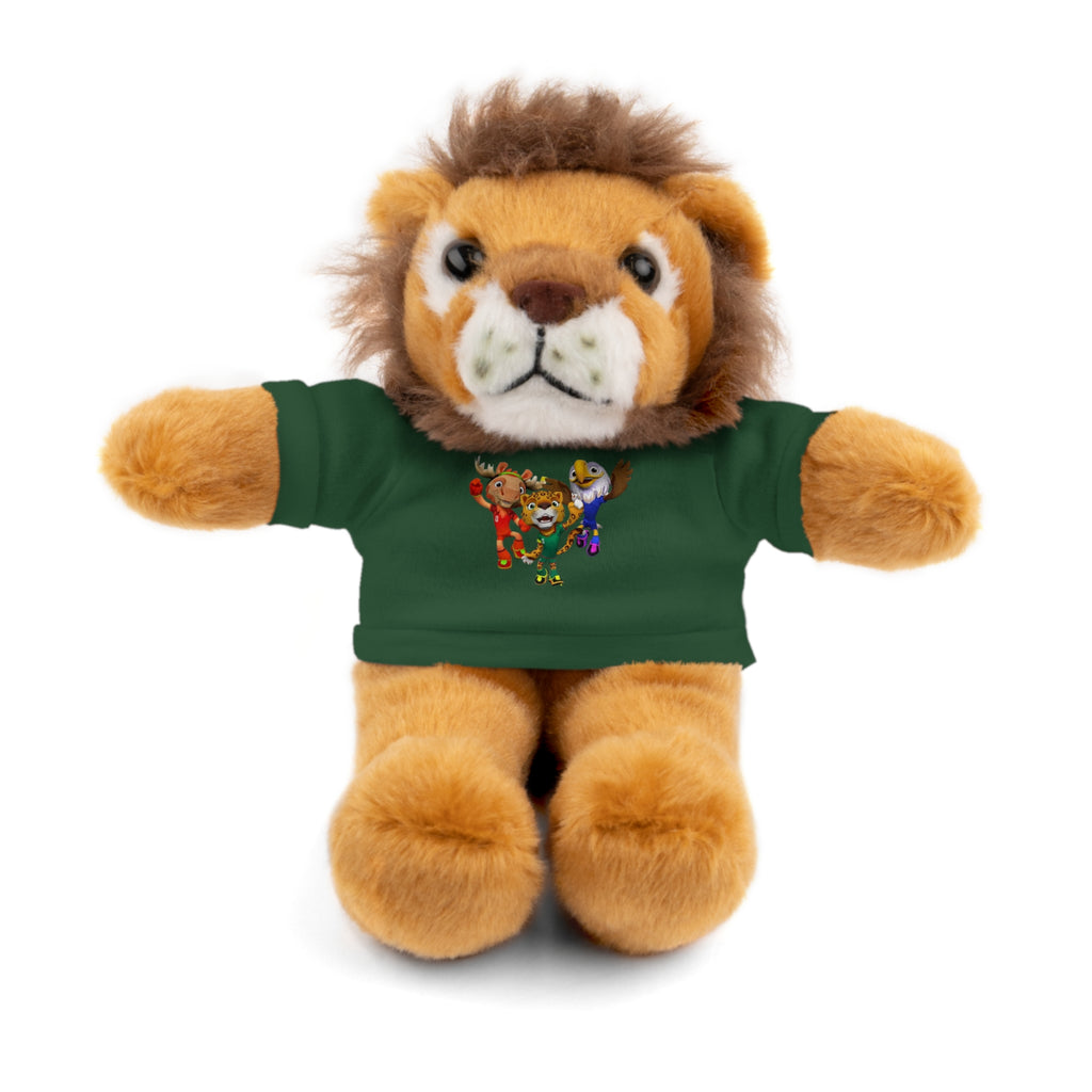 Adorable animal de peluche con camiseta personalizada, regalo tierno para niños.