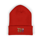 Gorro con las mascotas del Futbol. Gorro con vuelta bordado.