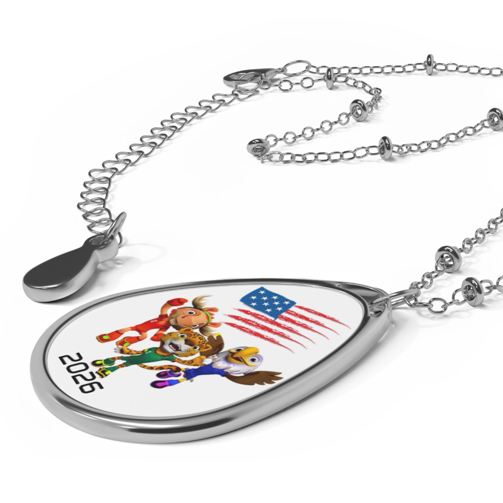 Collar ovalado «Mascotas 2026» | Colgante de bandera.