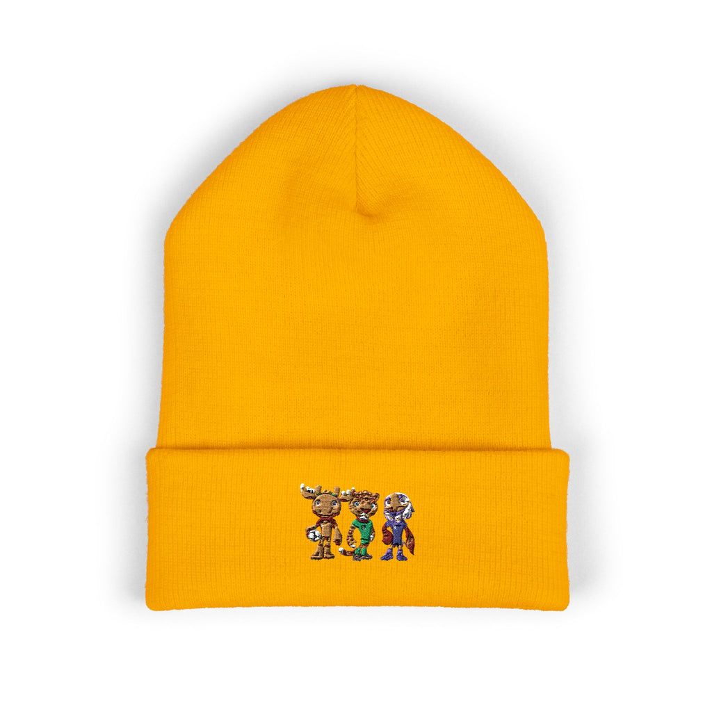 Gorro con las mascotas del Futbol. Gorro con vuelta bordado.