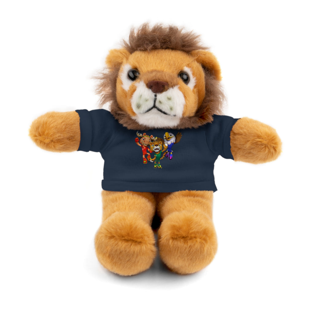Adorable animal de peluche con camiseta personalizada, regalo tierno para niños.