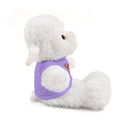Adorable animal de peluche con camiseta personalizada, regalo tierno para niños.