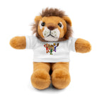 Adorable animal de peluche con camiseta personalizada, regalo tierno para niños.