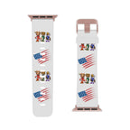 Correa para Apple Watch. Bandera de EE. UU. y adorables mascotas mundialistas