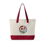 Bolso tote de lona con cremallera y trío de mascotas.