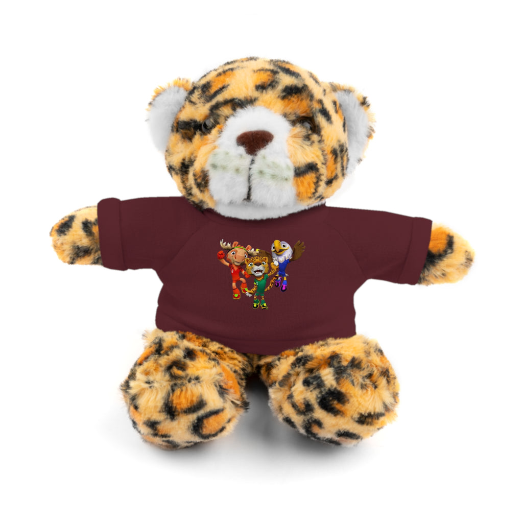 Adorable animal de peluche con camiseta personalizada, regalo tierno para niños.