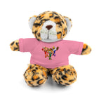 Adorable animal de peluche con camiseta personalizada, regalo tierno para niños.