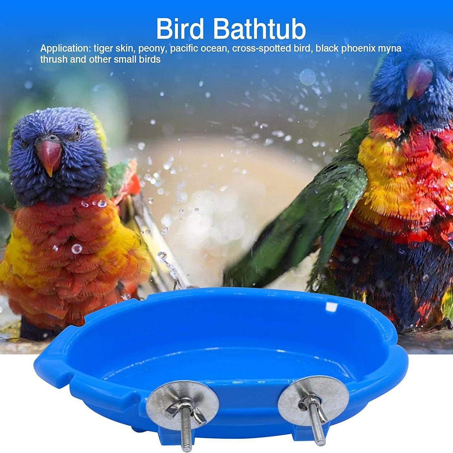 Bañera multifuncional para pájaros y comederos.