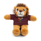 Adorable animal de peluche con camiseta personalizada, regalo tierno para niños.