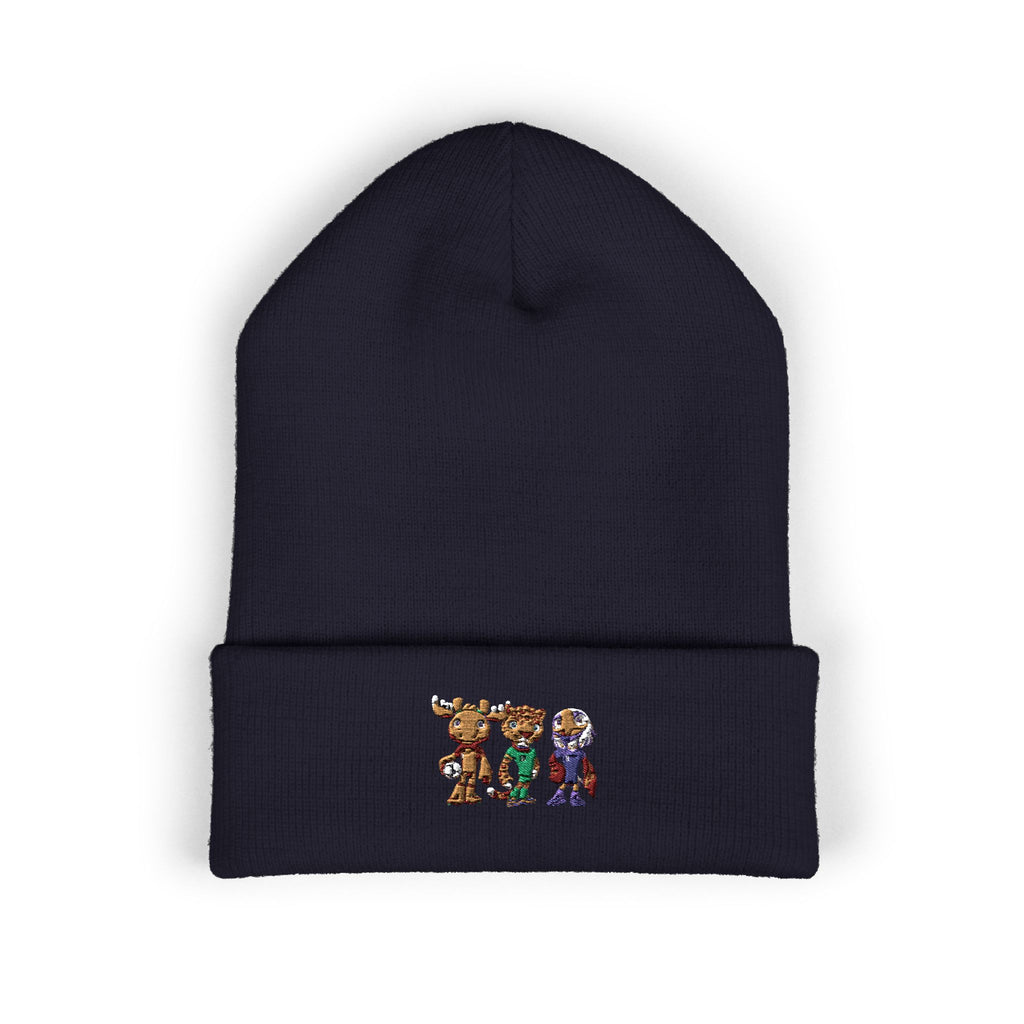 Gorro con las mascotas del Futbol. Gorro con vuelta bordado.