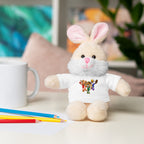 Adorable animal de peluche con camiseta personalizada, regalo tierno para niños.