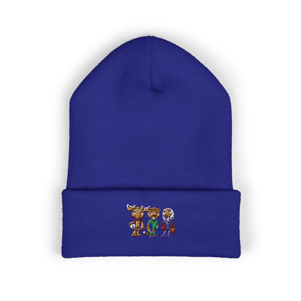 Gorro con las mascotas del Futbol. Gorro con vuelta bordado.