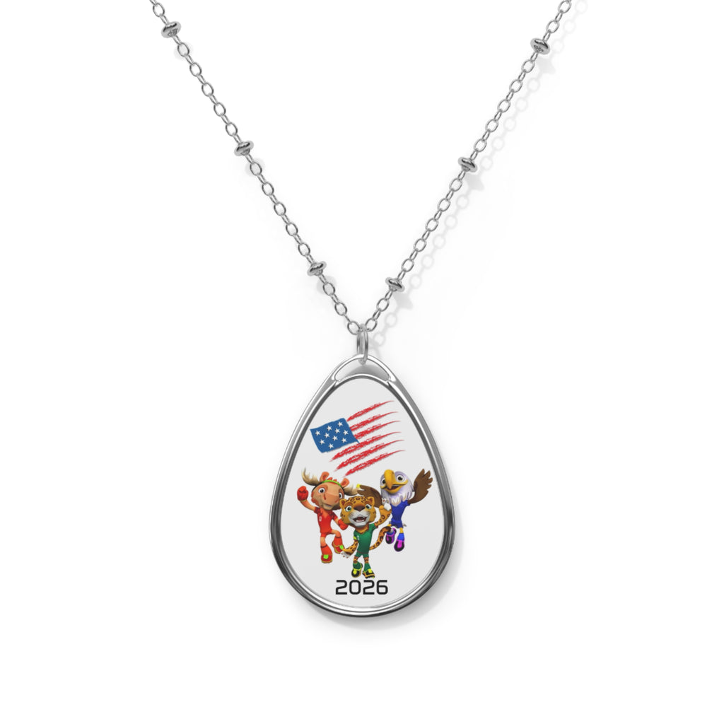 Collar ovalado «Mascotas 2026» | Colgante de bandera.