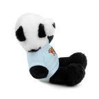 Adorable animal de peluche con camiseta personalizada, regalo tierno para niños.