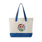 Bolso tote de lona con cremallera y trío de mascotas.
