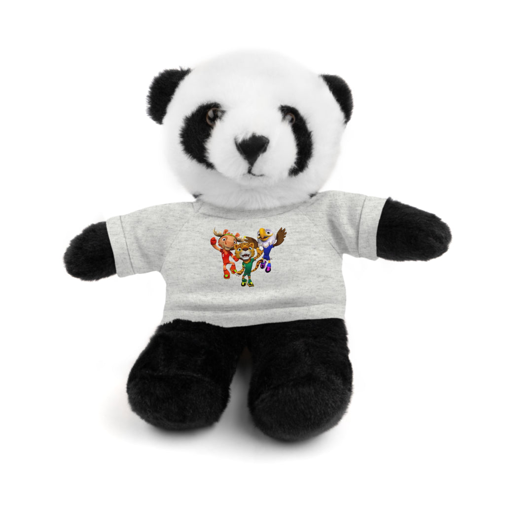 Adorable animal de peluche con camiseta personalizada, regalo tierno para niños.