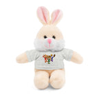 Adorable animal de peluche con camiseta personalizada, regalo tierno para niños.