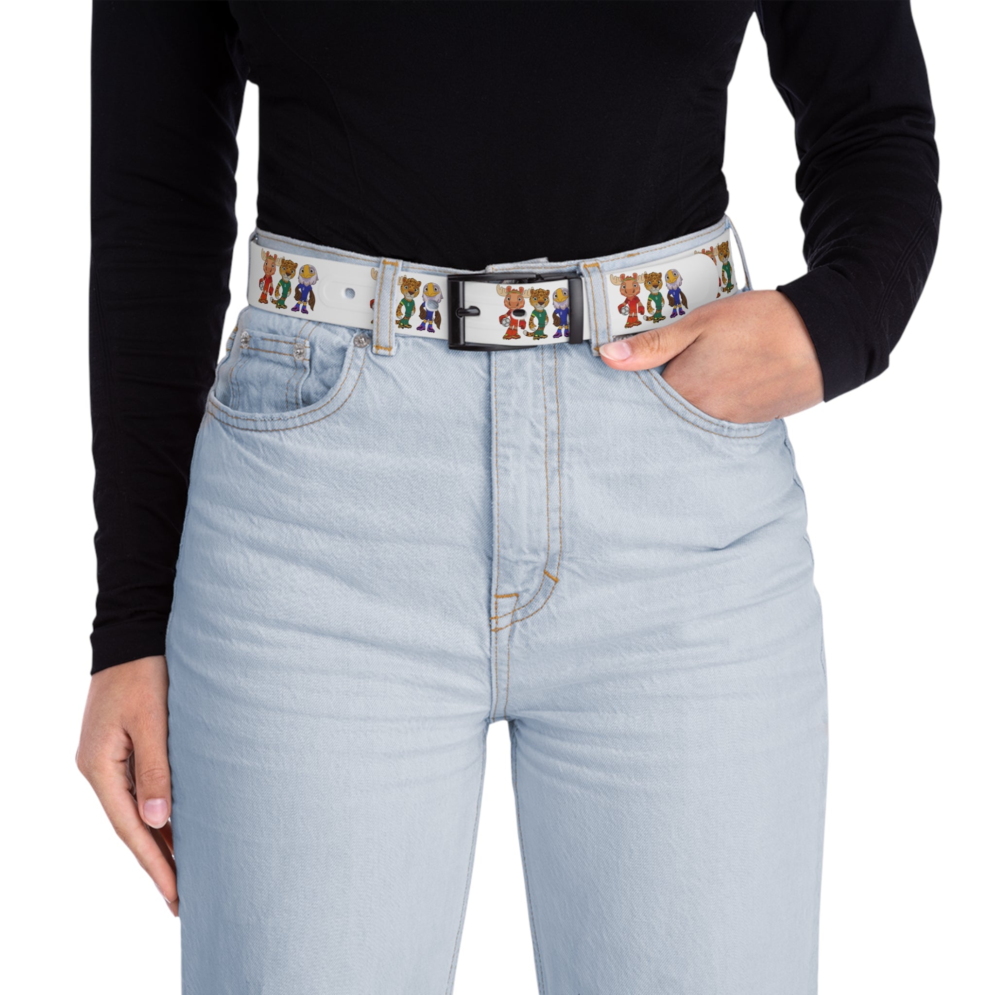 Cinturón Estampado con las Mascotas. Cinturón de moda con diseño.