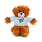 Adorable animal de peluche con camiseta personalizada, regalo tierno para niños.