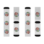 Calcetines de sublimación coloridos, Regalo divertido para amantes del deporte.