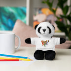 Adorable animal de peluche con camiseta personalizada, regalo tierno para niños.