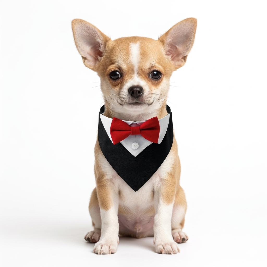 Bufanda para Mascotas con Nudo de Lazo de Algodón Estilo Británico
