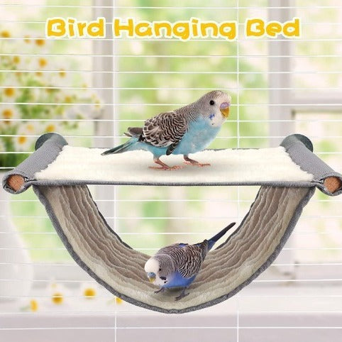 Hamaca cálida para loros, extraíble y lavable, para colocar en el alféizar de la ventana.