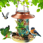 Comedero solar para pájaros para colgar al aire libre, de metal,con gancho en forma de S.