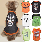 Camiseta fina de Halloween con dibujos animados para perros y gatos.