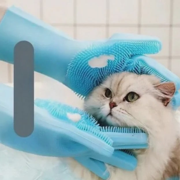 Herramientas básicas de aseo para mascotas de goma de color sólido.